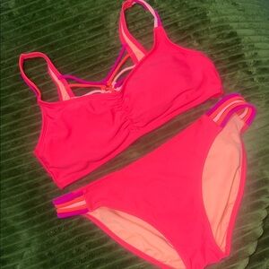 Xhilaration Pink and Orange Bikini Set